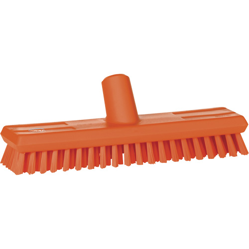 Water-Fed Deck Scrub Brush, X-Coarse Bristles, 10-3/4", Polyester, Orange Oxymax Inc