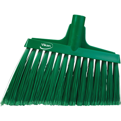 Angled Broom Head, Split Bristles, 11-1/2", Polyester, Green Oxymax Inc