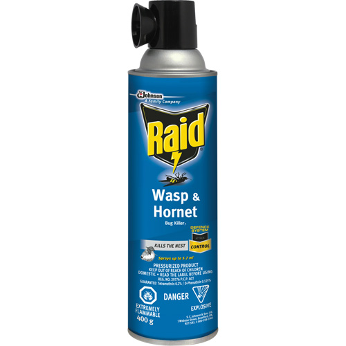 Insecticide contre les gu&ecirc;pes et les frelons Raid, 400 g, &agrave; base de solvant Oxymax Inc