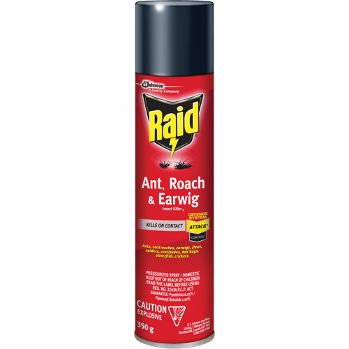Insecticide contre fourmis, coquerelles et perce-oreilles Raid, 350 g, &agrave; base de solvant Oxymax Inc