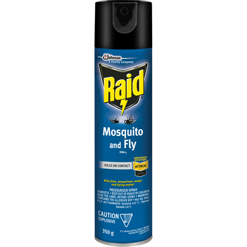 Raid&reg; Mosquito & Fly Killer, 350 g, Solvent Base Oxymax Inc