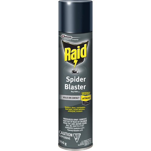 Raid&reg; Spider Blaster Bug Killer Insecticide, 350 g, Aerosol Can, Solvent Base Oxymax Inc