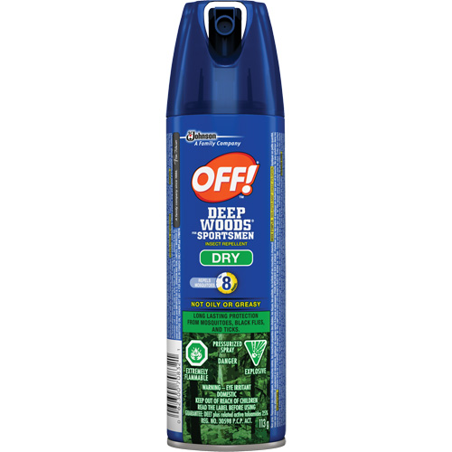 Insectifuge sec pour sportifs Off! R&eacute;gions sauvages, DEET &agrave; 30 %, A&eacute;rosol, 113 g Oxymax Inc