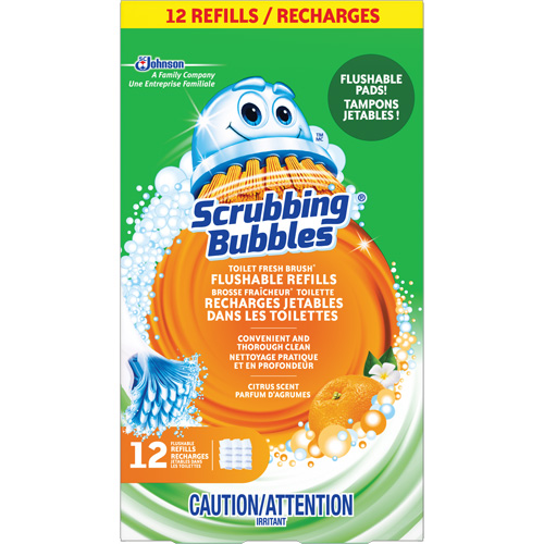 Recharge de tampons jetables dans les toilettes, pour la brosse pour cuvettes Scrubbing Bubbles Fresh Brush, Recharge Oxymax Inc