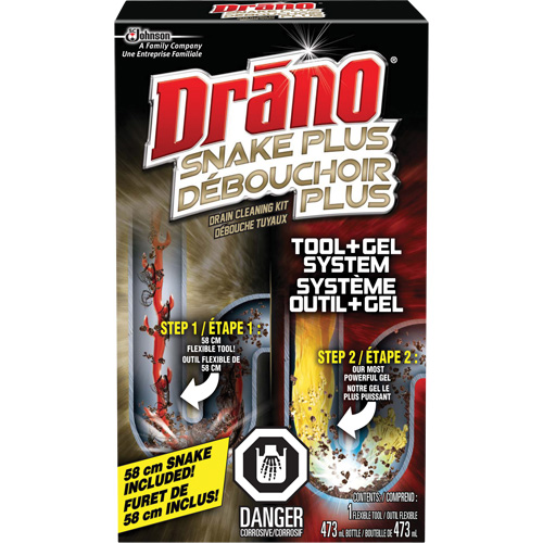 Trousse de furet et gel d&eacute;boucheur pour tuyaux de Drano Oxymax Inc