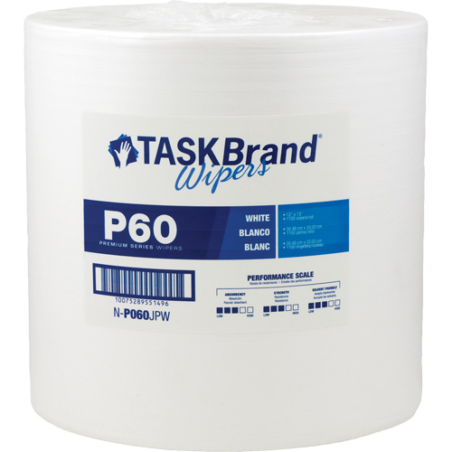 Chiffons de premi&egrave;re qualit&eacute; P60 TaskBrand, Tout usage, 13" lo x 12" la Oxymax Inc