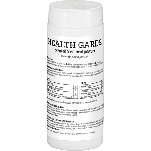 Poudre absorbante parfum&eacute;e Health Gards, 16 oz, Canette Oxymax Inc