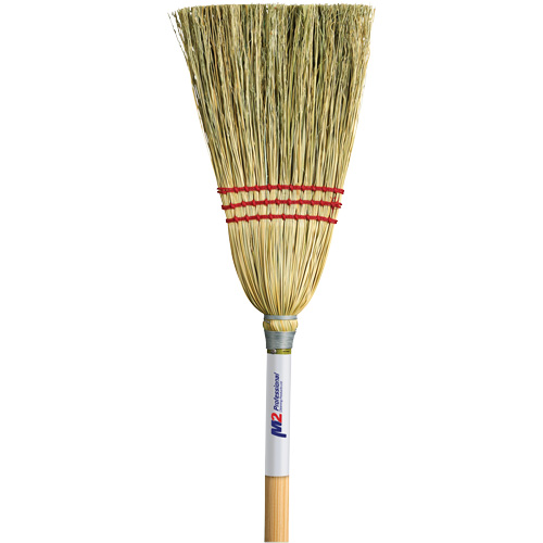 Lobby Corn Broom, 3-String, Wood Handle Oxymax Inc