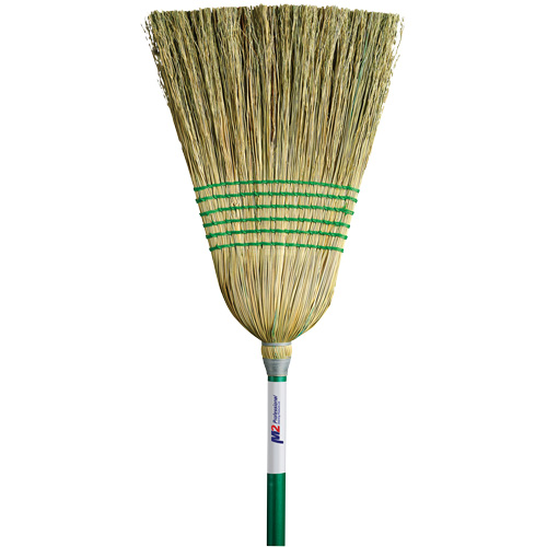 Light-Duty Corn Broom, 6-String, Wood Handle Oxymax Inc