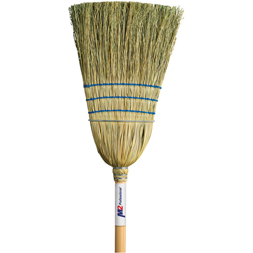 Heavy-Duty Corn Broom, 3-String, Wood Handle Oxymax Inc