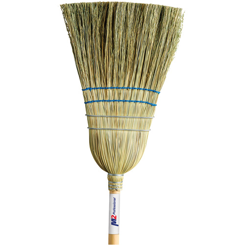 Heavy-Duty Corn Broom, 2-String, Wood Handle Oxymax Inc