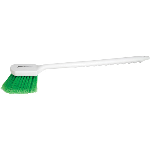 Long Handle Detail Brush, 20" L, PVC Bristles, Green Oxymax Inc