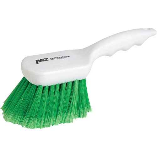 Short Handle Detail Brush, 9" L, Synthetic Bristles, Green Oxymax Inc