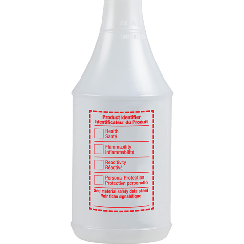 Round Spray Bottle with WHMIS Label, 24 oz. Oxymax Inc