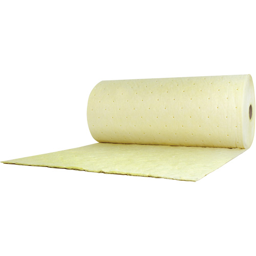 Tampon absorbant pour produits chimiques, Lourd, 150' lo x 38" la, Absorption 89,4 gal Oxymax Inc