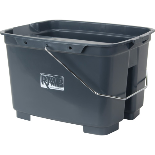Dual Compartment Bucket, 4.75 US Gal. (19 qt.) Capacity, Grey Oxymax Inc
