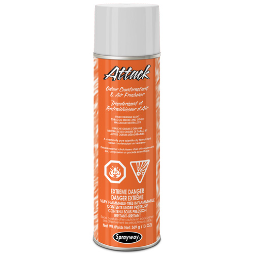 Air Freshener, Attack Orange, Aerosol Can Oxymax Inc