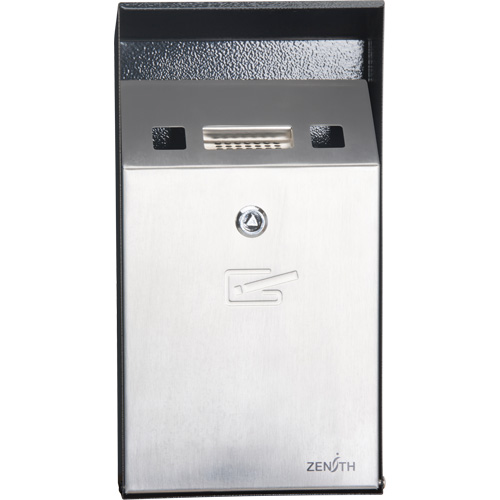 Smoking Receptacle, Wall-Mount, Stainless Steel, 1 Litre Capacity, 11-4/5" Height Oxymax Inc