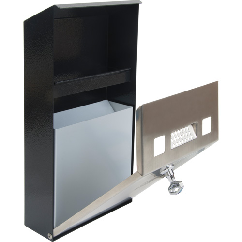 Smoking Receptacle, Wall-Mount, Stainless Steel, 1 Litre Capacity, 11-4/5" Height Oxymax Inc