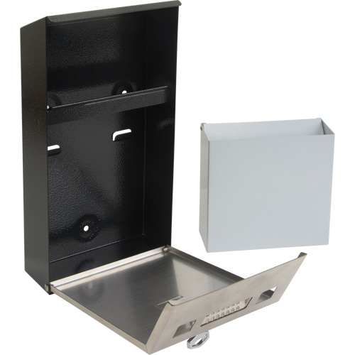 Smoking Receptacle, Wall-Mount, Stainless Steel, 1 Litre Capacity, 11-4/5" Height Oxymax Inc