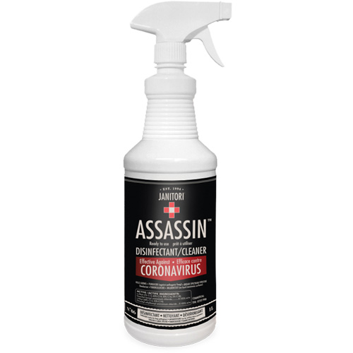 Janitori Assassin Ready-to-Use Disinfectant Cleaner, 1 L, Trigger Bottle Oxymax Inc
