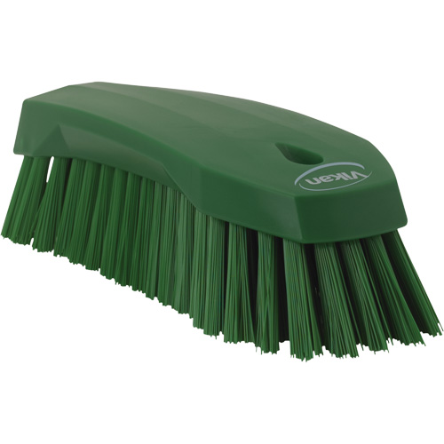 Large Angled Hand Brush, Stiff Bristles, 8" Long, Green Oxymax Inc