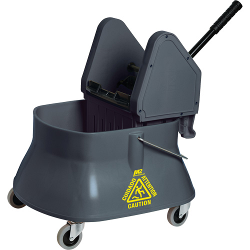 Champ Mop Bucket & Wringer, Down Press, 6.5 US Gal. (26 Quart)/7.5 US Gal. (30 Quarts), Grey Oxymax Inc