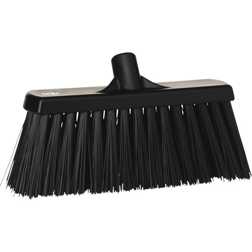 Heavy-Duty Push Broom, Stiff Bristles, 13", Polyester, Black Oxymax Inc