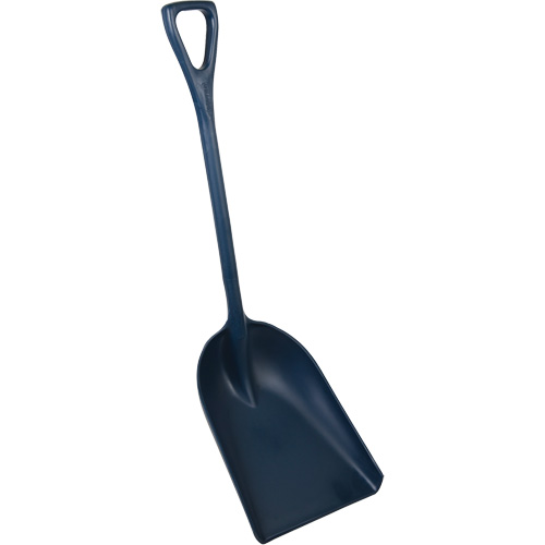 One-Piece Metal Detectable Shovel, 13-3/4" x 17" Blade, 42-1/2" Length, Plastic, Blue Oxymax Inc