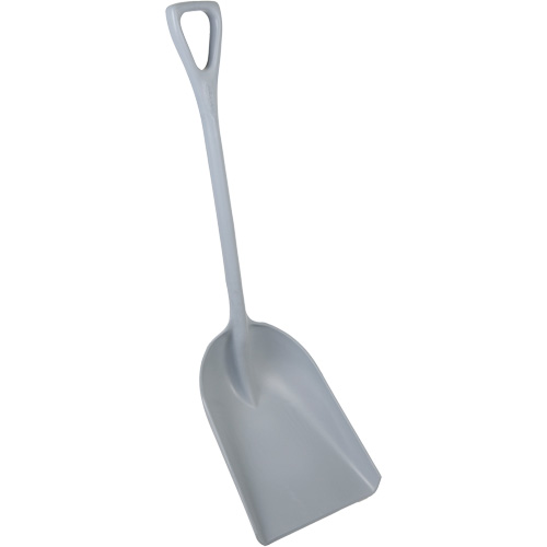 One-Piece Metal Detectable Shovel, 13-3/4" x 17" Blade, 42-1/2" Length, Plastic, Grey Oxymax Inc