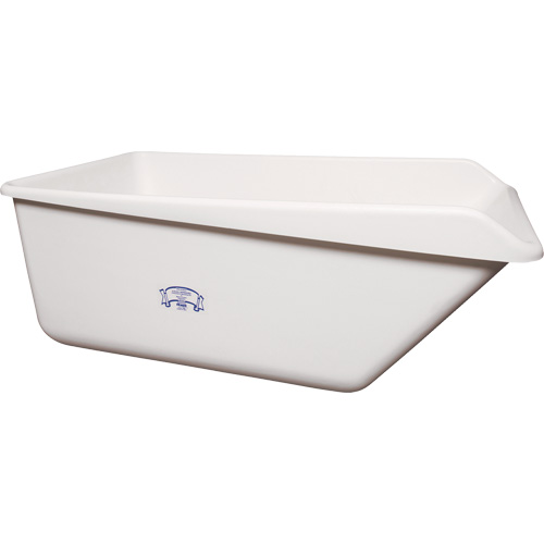 Bac de rangement &agrave; rebord inclin&eacute; avec vidange, Plastique, Blanc Oxymax Inc