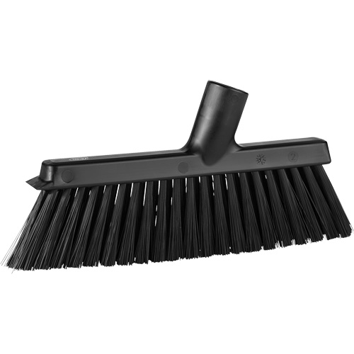 Balai biseaut&eacute; avec pas de vis inclin&eacute;, Crins Moyen, 10", Polyester, Noir Oxymax Inc