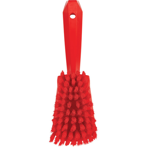 Brosse &agrave; r&eacute;curer avec manche court, Soies Doux, Longueur de 10-1/2", Rouge Oxymax Inc
