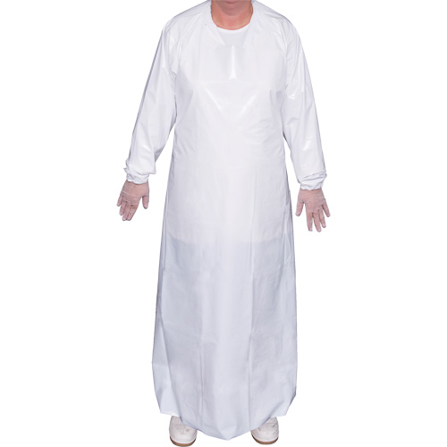 Top Dog 6 Mil. Gown, X-Large, White, Polyurethane Oxymax Inc