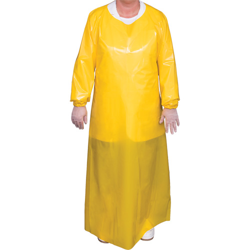 Top Dog 6 Mil. Gown, Large, Yellow, Polyurethane Oxymax Inc