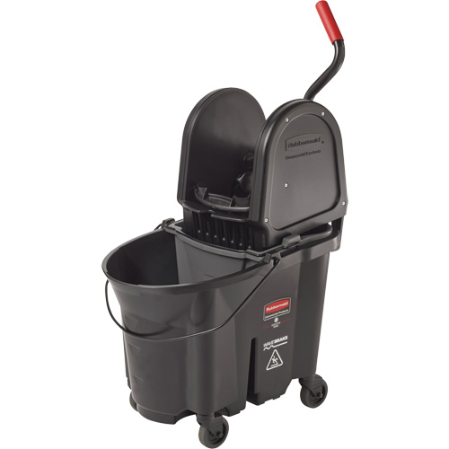 Wavebrake&reg; Bucket & Wringer, Down Press, 8.75 US Gal.(35 Quart), Black Oxymax Inc