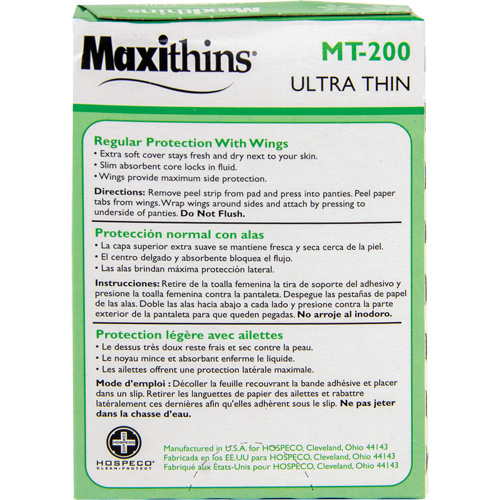 Serviettes Maxi Maxithins ultra minces avec ailes Oxymax Inc