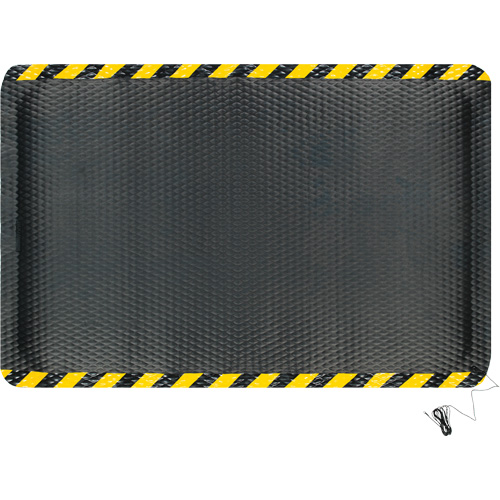 Tapis conductible Hog Heaven, 4' la x 6' lo, 5/8" &eacute;paisseur, Noir/Jaune, Nitrile Oxymax Inc