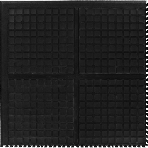 Tuile de centre modulaire Hog Heaven III Comfort, Ondul&eacute;, 3' x 3' x 3/4", Noir, Nitrile Oxymax Inc