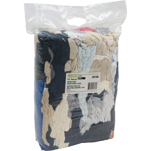 Recycled Material Wiping Rags, Fleece, Mix Colours, 10 lbs. Oxymax Inc