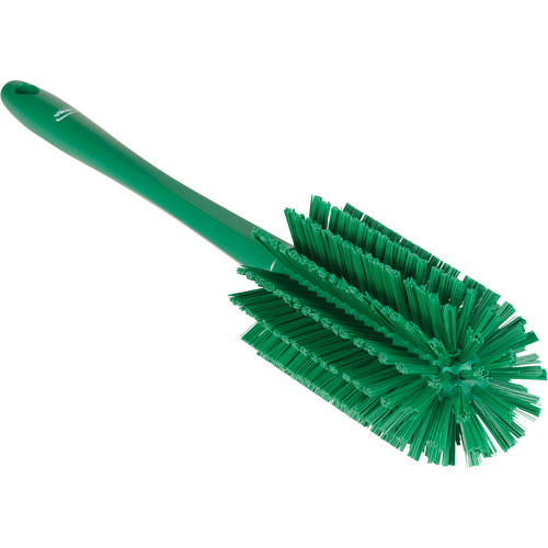 Medium Brush with Handle, Stiff Bristles, 17" Long, Green Oxymax Inc