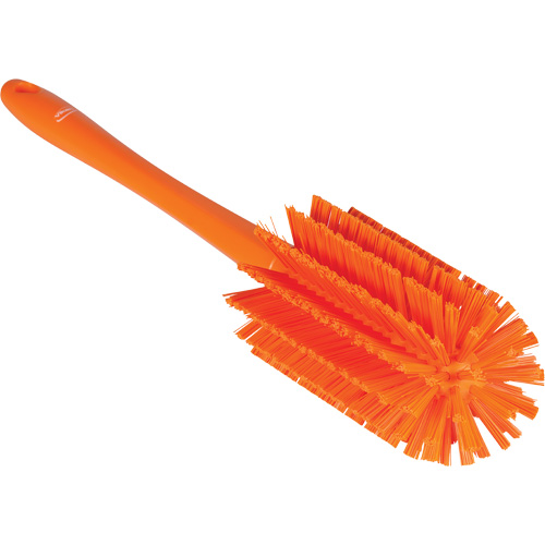 Medium Brush with Handle, Stiff Bristles, 17" Long, Orange Oxymax Inc