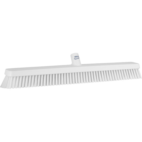 Heavy-Duty Push Broom, Fine/Stiff Bristles, 24", White Oxymax Inc