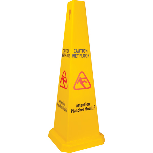 Wet Floor Safety Cone, Bilingual with Pictogram Oxymax Inc