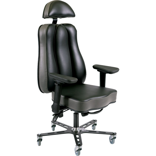 Synergo II 24h Ergonomic Chair, Vinyl, Black/Grey, 350 lbs. Capacity Oxymax Inc