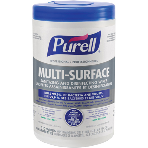 Professional Multi-Surface Sanitizing & Disinfecting Wipes, 7" x 10", 110 Count Oxymax Inc