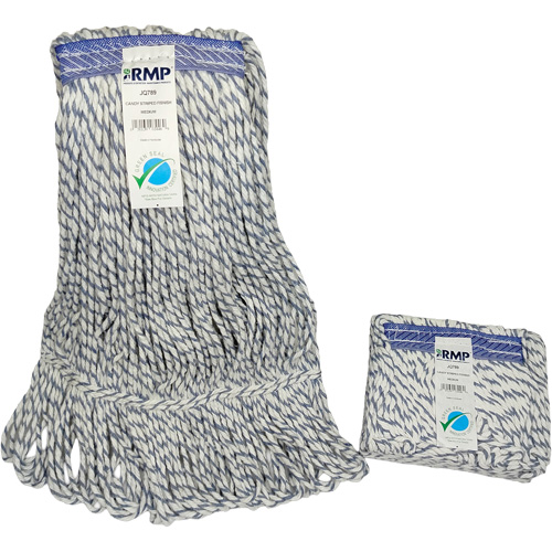 Candy-Striped Mop Head, Floor Finishing, Synthetic, Loop Style Oxymax Inc
