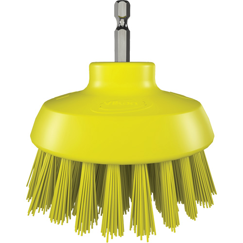Brosse ronde HyDrive pour perceuse, Soies Tr&egrave;s ferme, Longueur de 3-1/10", Jaune Oxymax Inc
