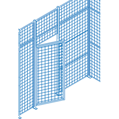 Wire Mesh Partition Components - Swing Doors, 3' W x 7' H Oxymax Inc