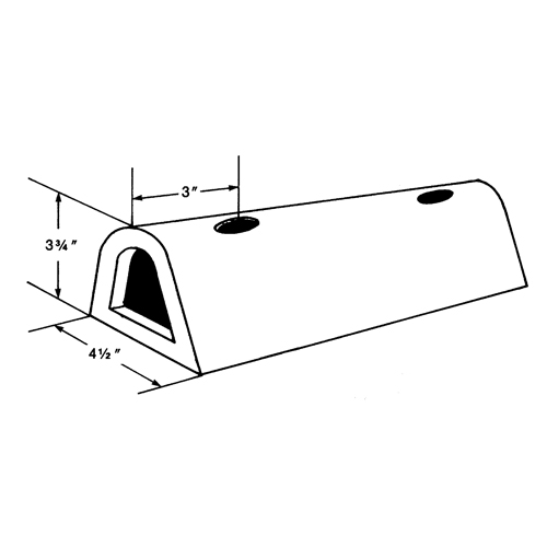 Extruded Rubber Dock Fenders, Rubber, 4-1/2" W x 12" L x 3-3/4" D Oxymax Inc